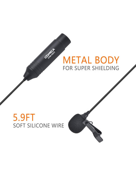Micrófono Lavalier Comica CVM-V02O 1.8M XLR Omnidireccional Micrófono Lavalier Comica CVM-V02O 1.8M XLR Omnidireccional