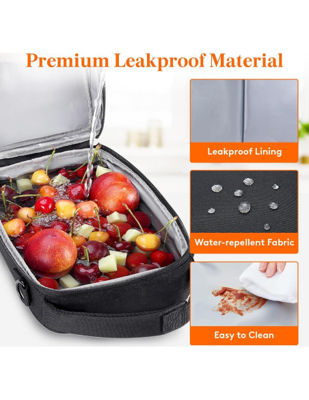 Bolsa de Almuerzo Aislada Lifewit Expandible 6.5L Negra Bolsa de Almuerzo Aislada Lifewit Expandible 6.5L Negra