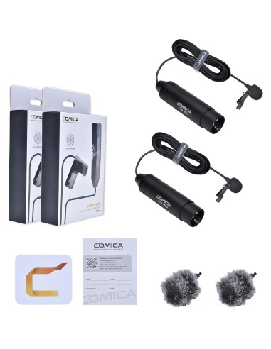 Micrófono Lavalier Comica CVM-V02O 1.8M XLR Omnidireccional