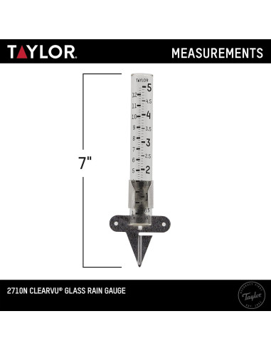 Medidor de Lluvia Taylor 2710N2 - Paquete de 2, 12.7 cm