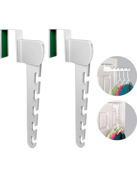 Organizador de Perchas sobre la Puerta Wonder Hanger 2-Pack Blanco Organizador de Perchas sobre la Puerta Wonder Hanger 2-Pack Blanco