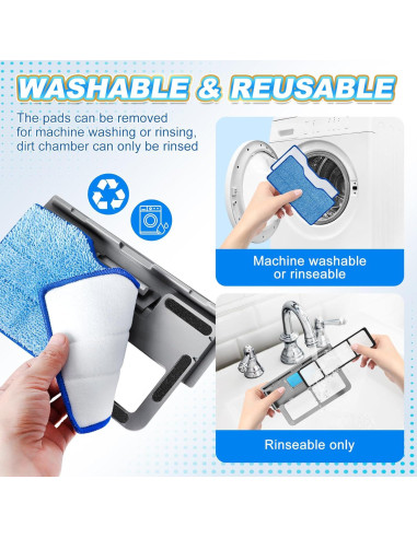 Almohadillas Reutilizables KEEPOW para Shark Vac Mop - 2+1+1