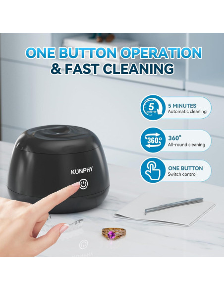 Limpiador Ultrasonido KUNPHY para Dentaduras y Joyería 48kHz Limpiador Ultrasonido KUNPHY para Dentaduras y Joyería 48kHz