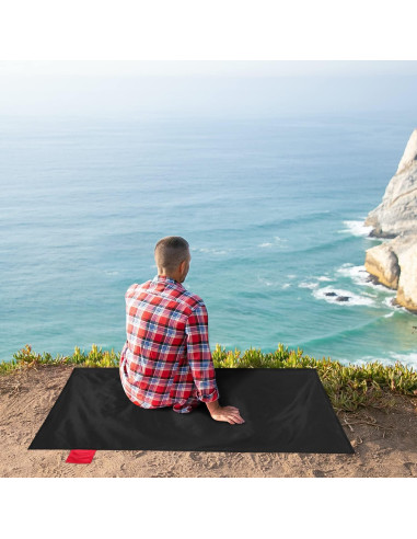 Manta de Picnic Odoland Negra 69.85x110.49 cm Impermeable