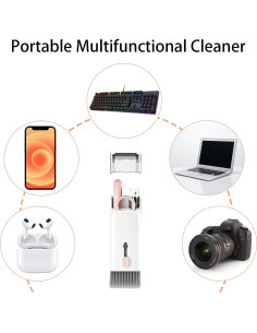 Kit de limpieza 7 en 1 CRYSFIY para teclado y pantallas rosa 2