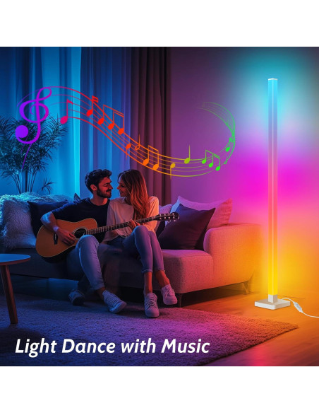 Lámpara de Pie RGB Flupuro 1 Paquete con Sincronización de Música Lámpara de Pie RGB Flupuro 1 Paquete con Sincronización de Música
