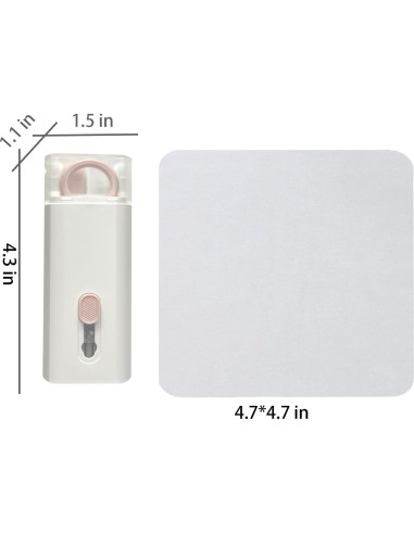 Kit de limpieza 7 en 1 CRYSFIY para teclado y pantallas rosa