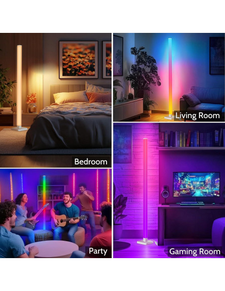Lámpara de Pie RGB Flupuro 1 Paquete con Sincronización de Música Lámpara de Pie RGB Flupuro 1 Paquete con Sincronización de Música