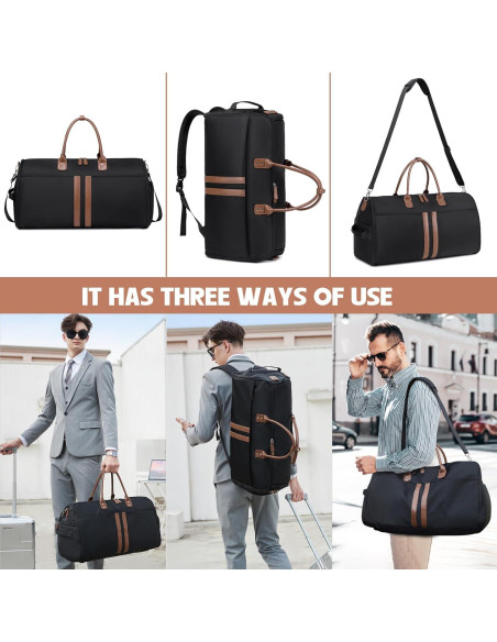 Bolsa de Ropa Myhozee 3 en 1 Plegable para Viaje Negro Bolsa de Ropa Myhozee 3 en 1 Plegable para Viaje Negro