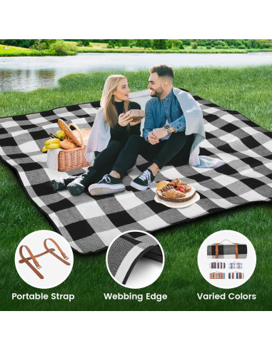 Manta de Picnic Impermeable Sapsisel 2.01m x 2.01m para 8 Personas