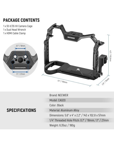 Jaula Completa NEEWER CA020 para Panasonic LUMIX S5 II G9 II