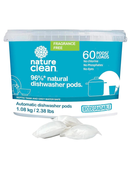 Cápsulas para Lavavajillas Nature Clean 60 Unidades Ecológicas Cápsulas para Lavavajillas Nature Clean 60 Unidades Ecológicas