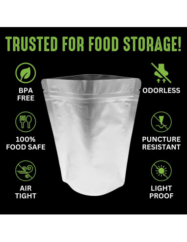 50 Bolsas Mylar Reutilizables 7 Mil Sophos Survival 1 Taza