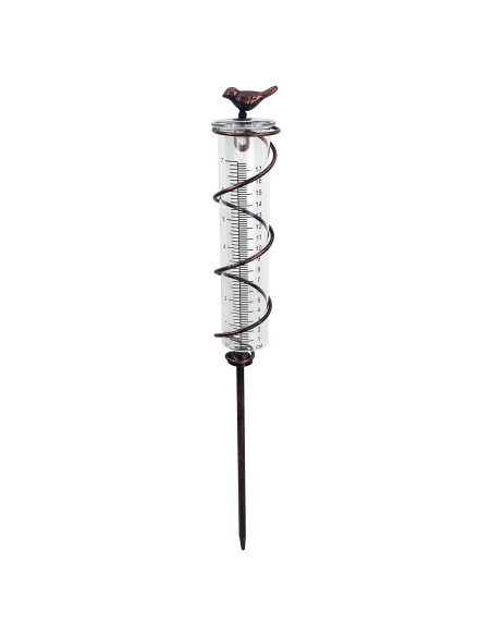 Medidor de Lluvia JOYBee de Metal con Pájaro 48 cm Medidor de Lluvia JOYBee de Metal con Pájaro 48 cm