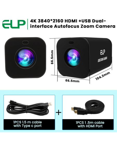 Cámara USB ELP 12X Zoom 4K 30fps HDMI Control Remoto Cámara USB ELP 12X Zoom 4K 30fps HDMI Control Remoto