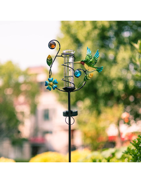 Medidor de Lluvia Solar HOBYLUBY Colibrí Exterior LED Colorido Medidor de Lluvia Solar HOBYLUBY Colibrí Exterior LED Colorido