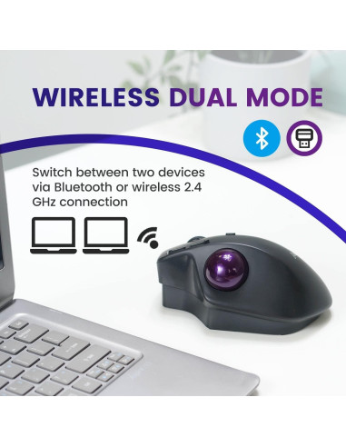 Ratón Trackball Ergonómico Inalámbrico Perixx PERIMICE-720