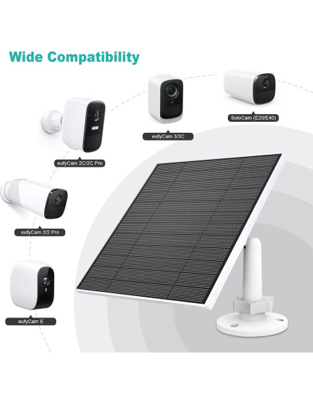 Panel Solar 5W EverExceed para Cámara Eufy, IP65, USB-C Panel Solar 5W EverExceed para Cámara Eufy, IP65, USB-C