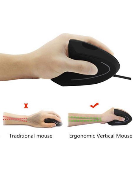 Ratón Vertical Ergonómico FLY WAY para Mano Izquierda 800/1200/1600 DPI Ratón Vertical Ergonómico FLY WAY para Mano Izquierda 800/1200/1600 DPI