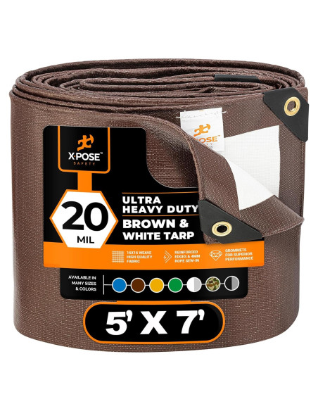 Lona Impermeable Ultra Resistente Xpose Safety 5x7m Marrón/Blanco Lona Impermeable Ultra Resistente Xpose Safety 5x7m Marrón/Blanco
