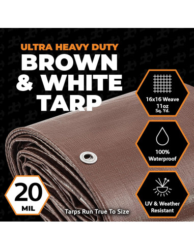 Lona Impermeable Ultra Resistente Xpose Safety 5x7m Marrón/Blanco