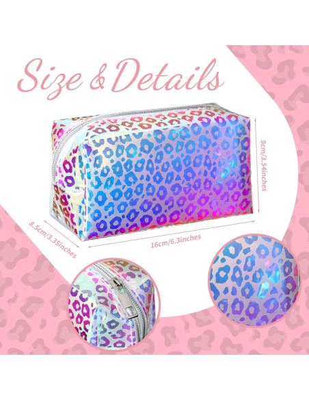 Bolsa de Maquillaje Holográfica Boao 2 Pcs Leopardo 16x8.5x9cm Bolsa de Maquillaje Holográfica Boao 2 Pcs Leopardo 16x8.5x9cm