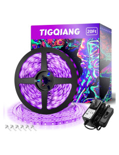 Tira de Luz Negra LED 6M TigQiang 360 LEDs 12V para Fiestas