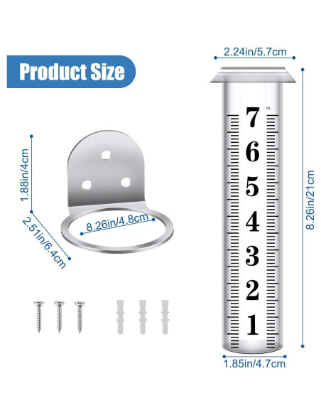 Pluviómetro HQcontL 17.78 cm para Exterior con Soporte Acero Pluviómetro HQcontL 17.78 cm para Exterior con Soporte Acero