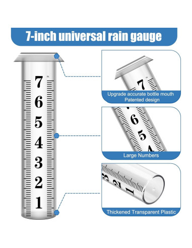 Pluviómetro HQcontL 17.78 cm para Exterior con Soporte Acero