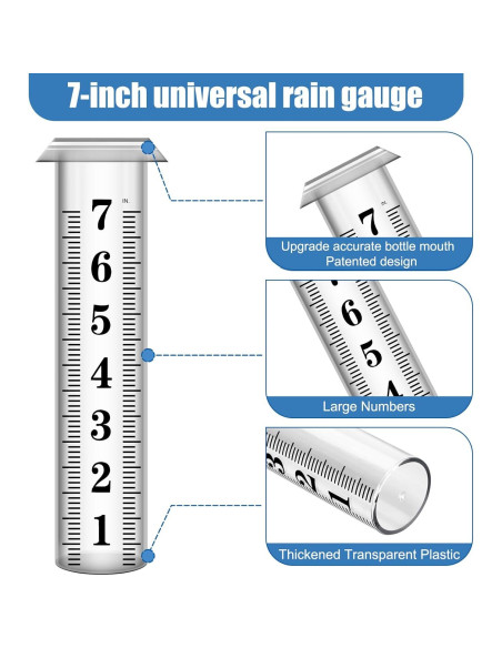 Pluviómetro HQcontL 17.78 cm para Exterior con Soporte Acero Pluviómetro HQcontL 17.78 cm para Exterior con Soporte Acero