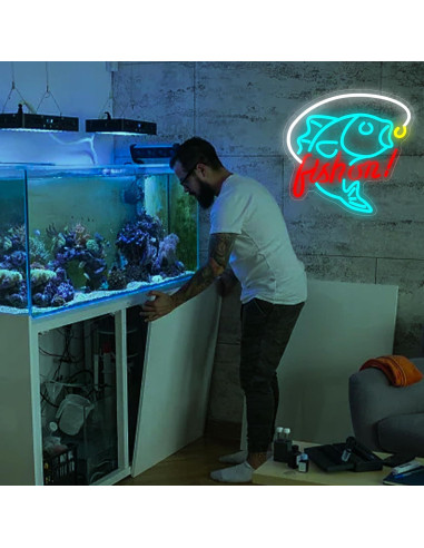 Luz de Neón de Pesca Fuzuneli LED Regulable 32.8x29.7cm