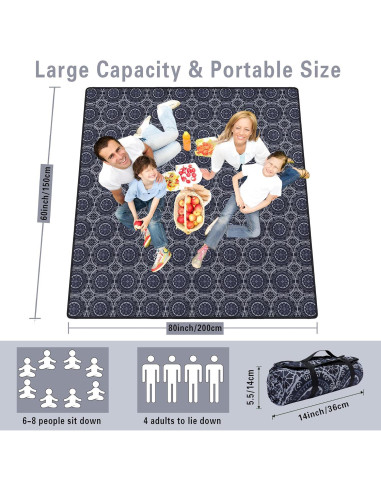 Manta de Picnic Plegable Impermeable Supfitness 1.52x2.03m