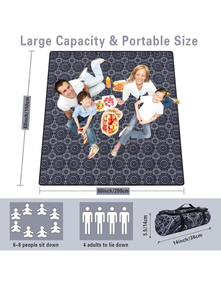 Manta de Picnic Plegable Impermeable Supfitness 1.52x2.03m Manta de Picnic Plegable Impermeable Supfitness 1.52x2.03m