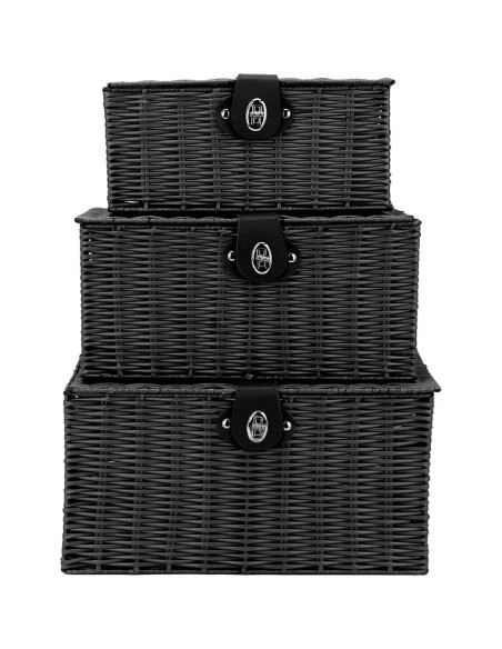 Juego de 3 Cestas de Almacenamiento Homepeaz - Negro Juego de 3 Cestas de Almacenamiento Homepeaz - Negro
