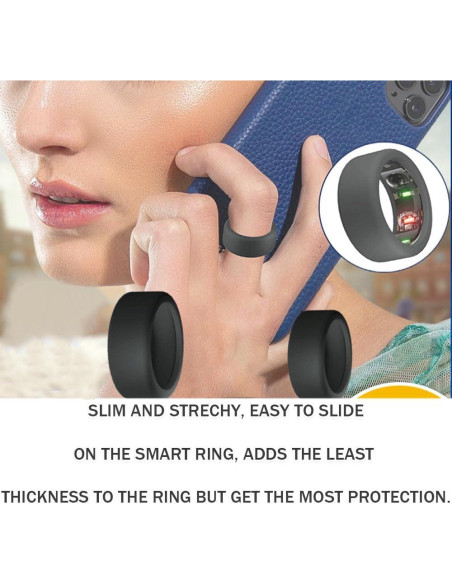Funda de Silicona Booge para Anillo Oura Gen 3 - 2 Pcs, S Negro Funda de Silicona Booge para Anillo Oura Gen 3 - 2 Pcs, S Negro