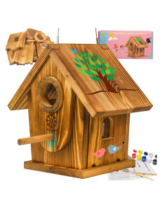 Casa para Aves de Madera YIYANG, Kit DIY, 14.2x14.2x22.1 cm