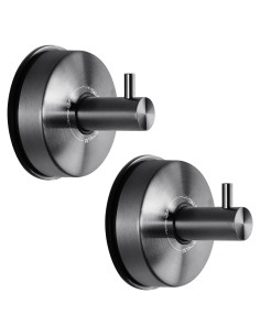 Ganchos de Ventosa JOMOLA Acero Inoxidable Negro 2PCS