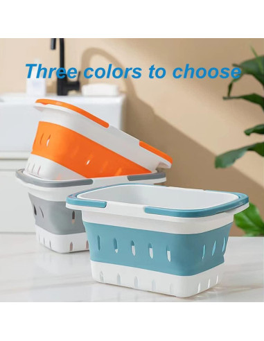 Cesta de Plástico Plegable ANNIYA 6L Azul para Almacenamiento