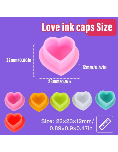 Tazas de Tinta para Tatuaje OZER 200pcs Silicona Corazón Cian Tazas de Tinta para Tatuaje OZER 200pcs Silicona Corazón Cian