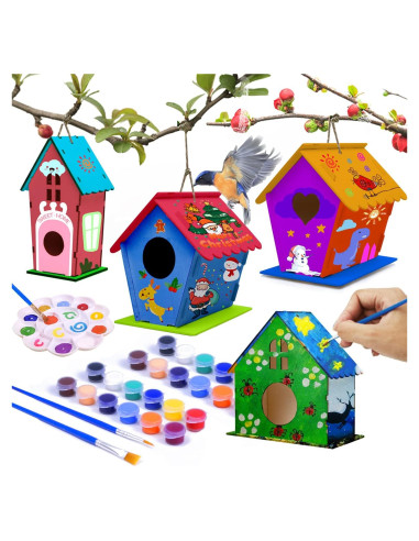 Kit de Casa de Aves DIY hapray 4 Paquetes para Niños 5-12 Años
