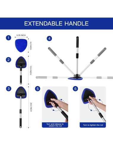 Kit Limpiaparabrisas Qydipclin 10 Piezas con Mango Extensible