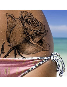 Tatuajes Temporales Rosa Negra 2 Unidades - Tatodays 2
