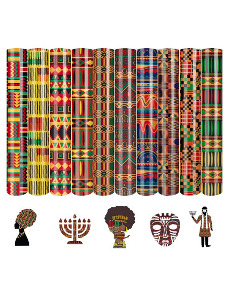 Vinilo HTV Tintnut Kwanzaa - 10 Hojas 30.48x25.4cm para Ropa DIY Vinilo HTV Tintnut Kwanzaa - 10 Hojas 30.48x25.4cm para Ropa DIY