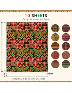 Vinilo HTV Tintnut Kwanzaa - 10 Hojas 30.48x25.4cm para Ropa DIY 2
