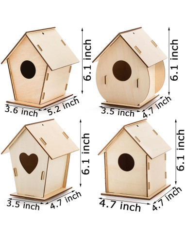 Kit de Casa para Pájaros DIY Coloch - 6 Piezas de Madera