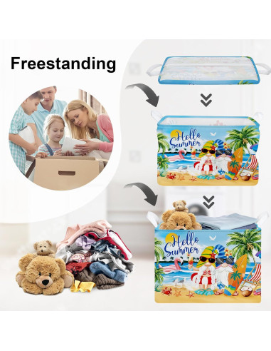 Cesta de Almacenamiento Plegable HUUMONSS 36L Azul Playa