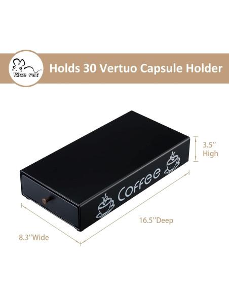 Soporte para cápsulas Nespresso Rice Rat - Almacenamiento 30 cápsulas Soporte para cápsulas Nespresso Rice Rat - Almacenamiento 30 cápsulas