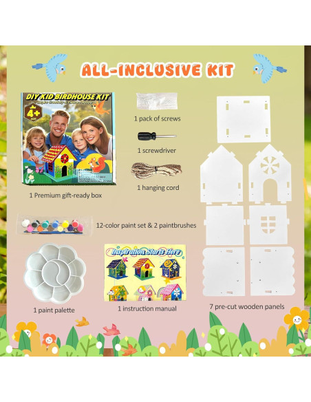 Kit Casa para Aves DIY DSGLONGBIN - Grande 19.8x21.8 cm Kit Casa para Aves DIY DSGLONGBIN - Grande 19.8x21.8 cm