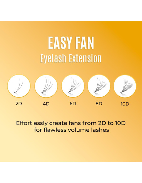 Extensiones de Pestañas Easy Fan Stacy Lash C Curl 10mm 0.03mm Extensiones de Pestañas Easy Fan Stacy Lash C Curl 10mm 0.03mm