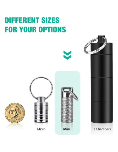 Contenedor de Píldoras Mini Opret de Titanio Impermeable